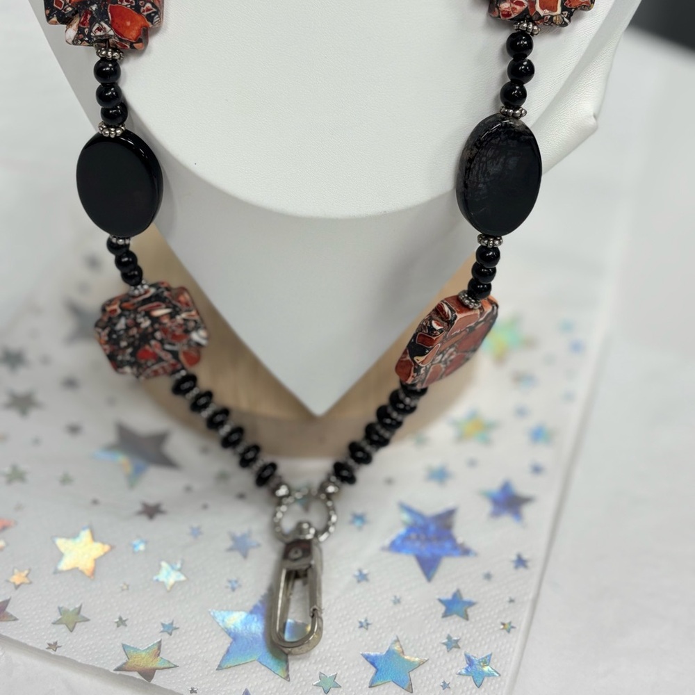 Boho Beaded ID Lanyard necklace